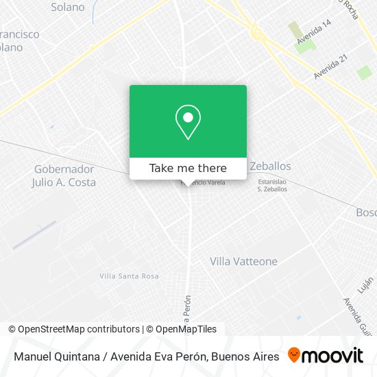 Manuel Quintana / Avenida Eva Perón map
