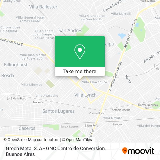 Mapa de Green Metal S. A.- GNC Centro de Conversión