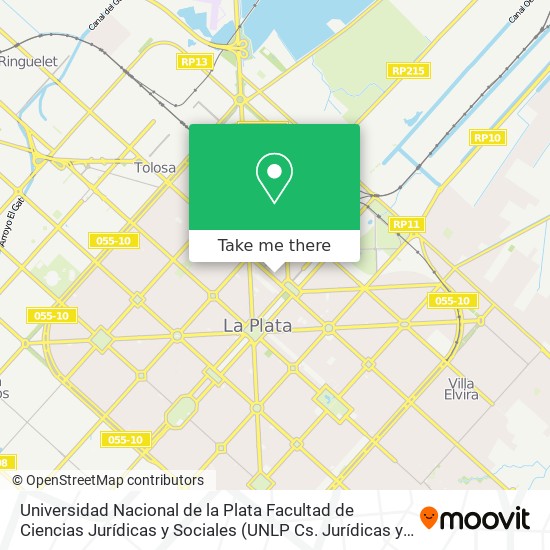 Universidad Nacional de la Plata Facultad de Ciencias Jurídicas y Sociales map