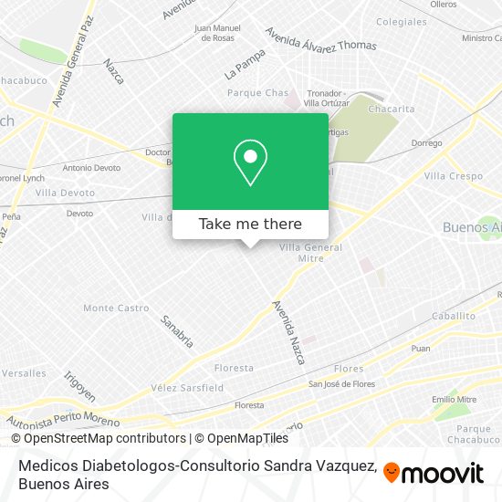 Medicos Diabetologos-Consultorio Sandra Vazquez map