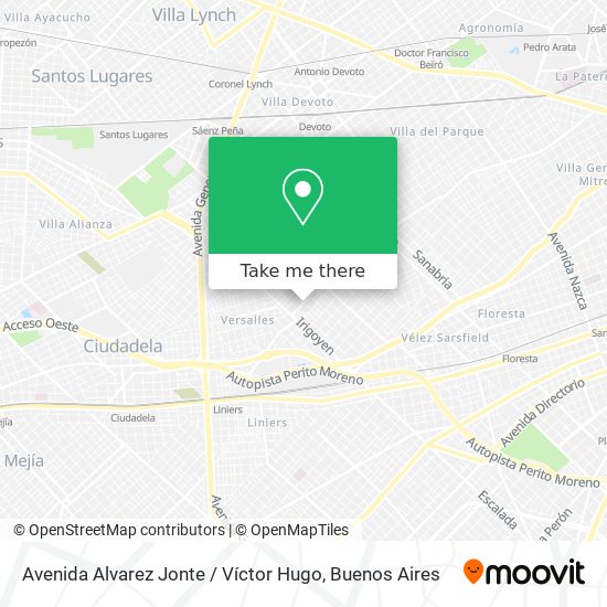 Mapa de Avenida Alvarez Jonte / Víctor Hugo