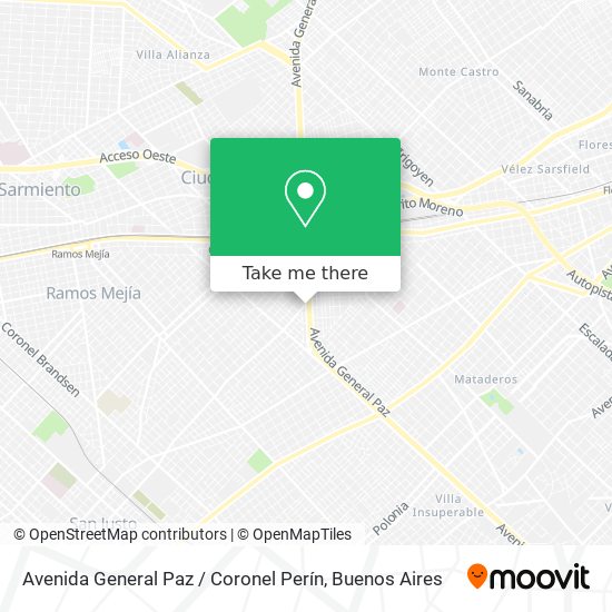 Mapa de Avenida General Paz / Coronel Perín