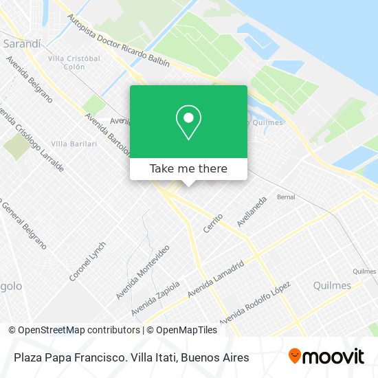 Mapa de Plaza Papa Francisco. Villa Itati