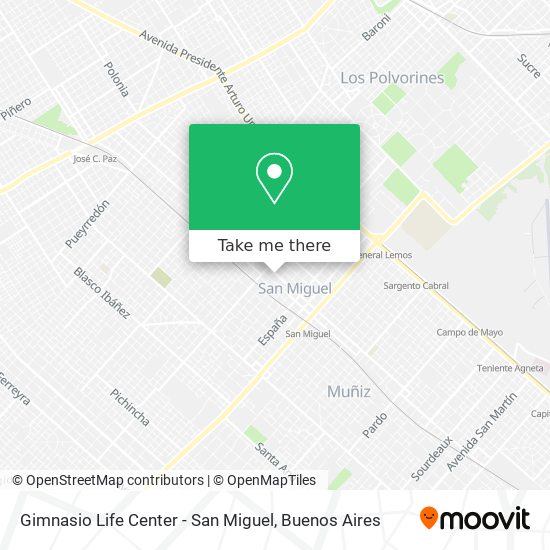 Mapa de Gimnasio Life Center - San Miguel