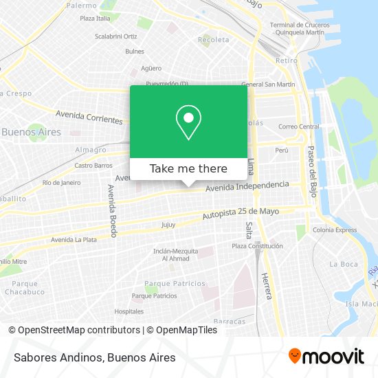 Sabores Andinos map