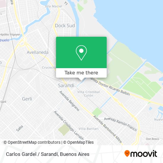 Carlos Gardel / Sarandí map