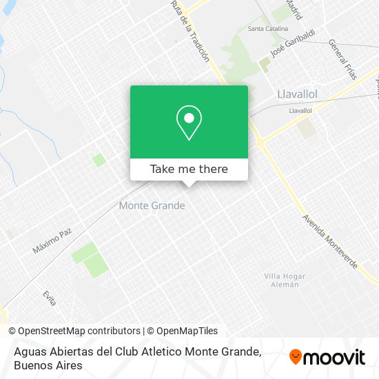 Mapa de Aguas Abiertas del Club Atletico Monte Grande