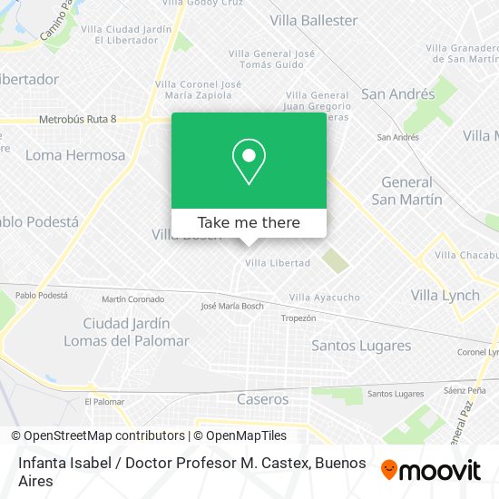 Mapa de Infanta Isabel / Doctor Profesor M. Castex