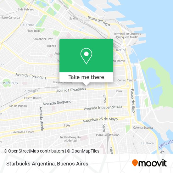 Starbucks Argentina map