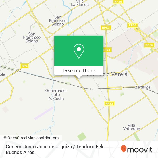 General Justo José de Urquiza / Teodoro Fels map