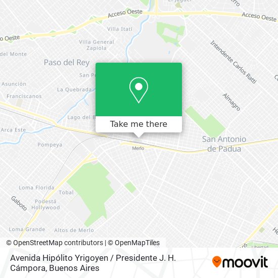 Avenida Hipólito Yrigoyen / Presidente J. H. Cámpora map
