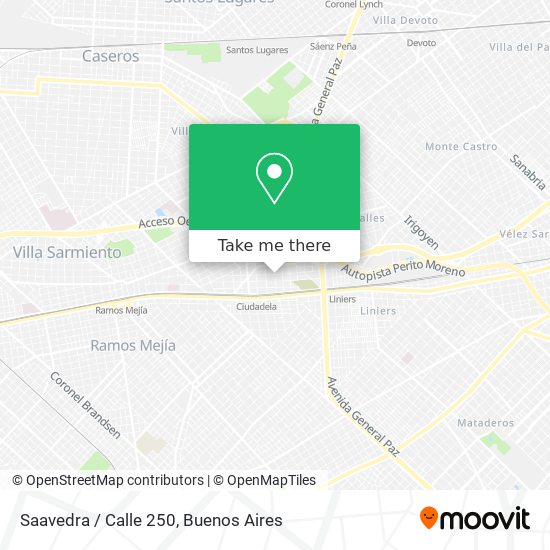 Saavedra / Calle 250 map