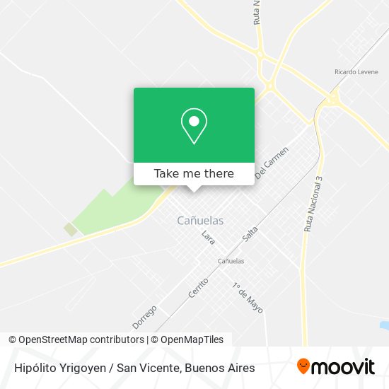 Hipólito Yrigoyen / San Vicente map