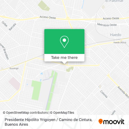 Presidente Hipólito Yrigoyen / Camino de Cintura map