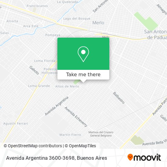 Avenida Argentina 3600-3698 map