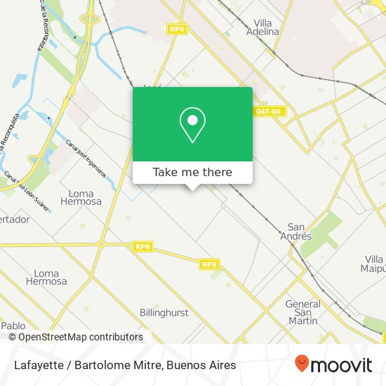 Mapa de Lafayette / Bartolome Mitre