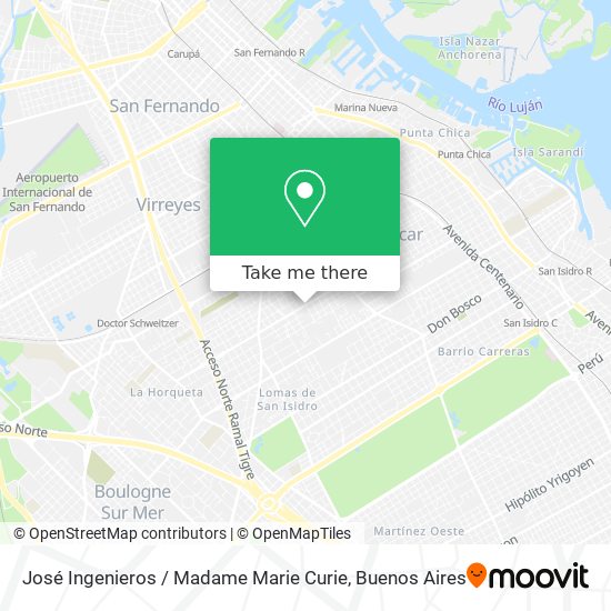 José Ingenieros / Madame Marie Curie map