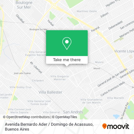 Mapa de Avenida Bernardo Ader / Domingo de Acassuso
