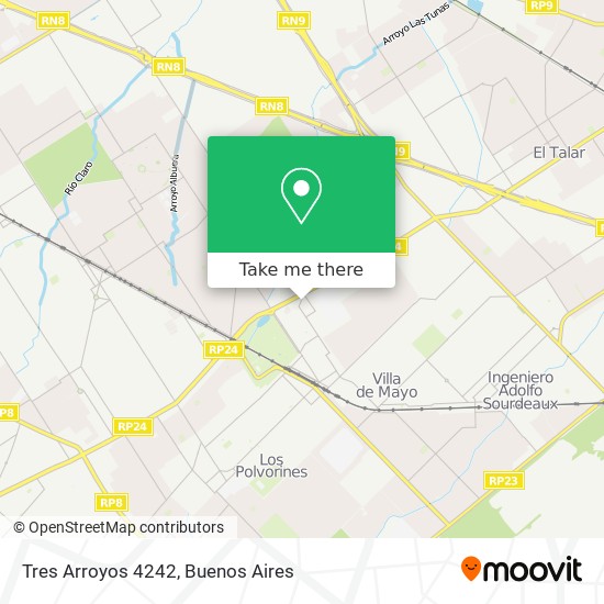 Tres Arroyos 4242 map