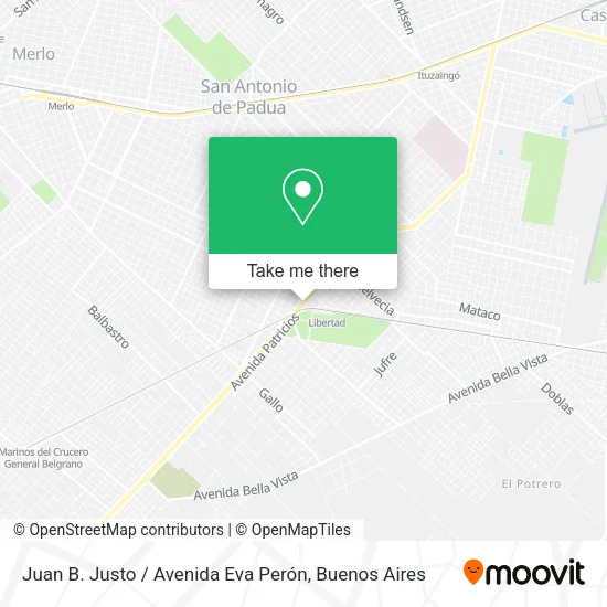 Mapa de Juan B. Justo / Avenida Eva Perón