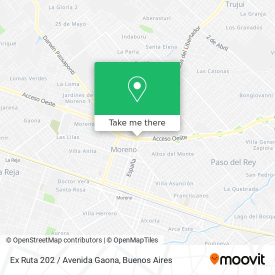 Ex Ruta 202 / Avenida Gaona map