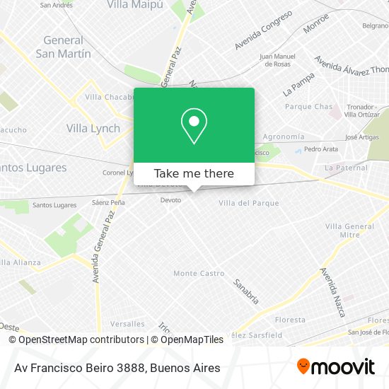 Av Francisco Beiro 3888 map