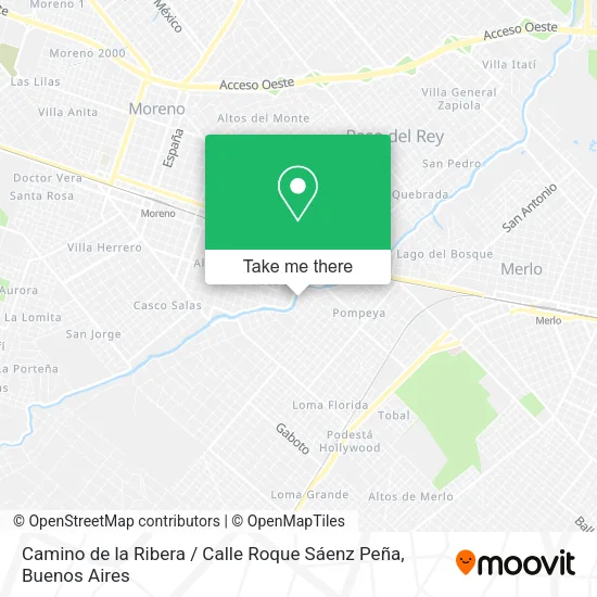 Camino de la Ribera / Calle Roque Sáenz Peña map