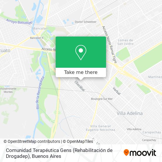 Mapa de Comunidad Terapéutica Gens (Rehabilitación de Drogadep)