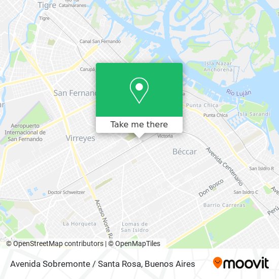 Avenida Sobremonte / Santa Rosa map