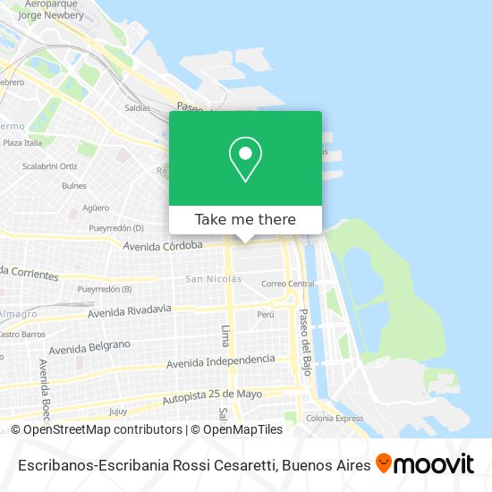 Escribanos-Escribania Rossi Cesaretti map