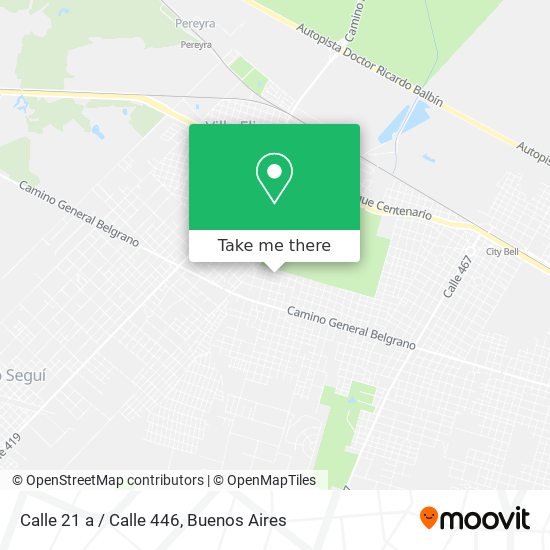 Mapa de Calle 21 a / Calle 446