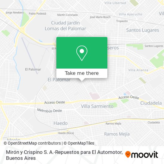 Mirón y Crispino S. A.-Repuestos para El Automotor map