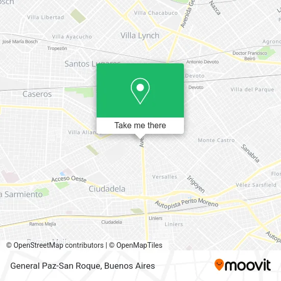 General Paz-San Roque map