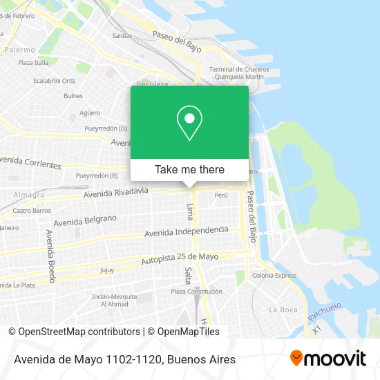 Mapa de Avenida de Mayo 1102-1120