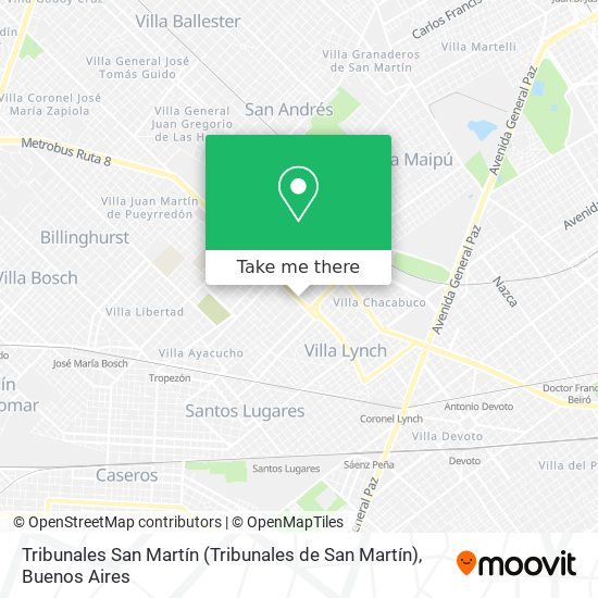 Tribunales San Martín map