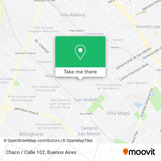 Chaco / Calle 102 map