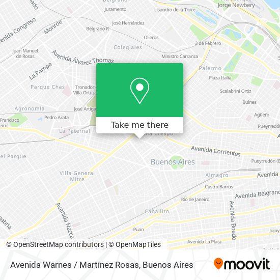 Mapa de Avenida Warnes / Martínez Rosas