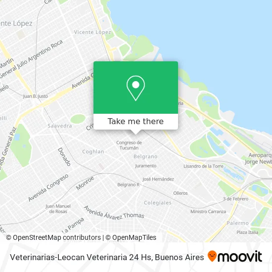 Mapa de Veterinarias-Leocan Veterinaria 24 Hs