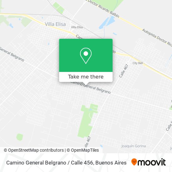 Mapa de Camino General Belgrano / Calle 456