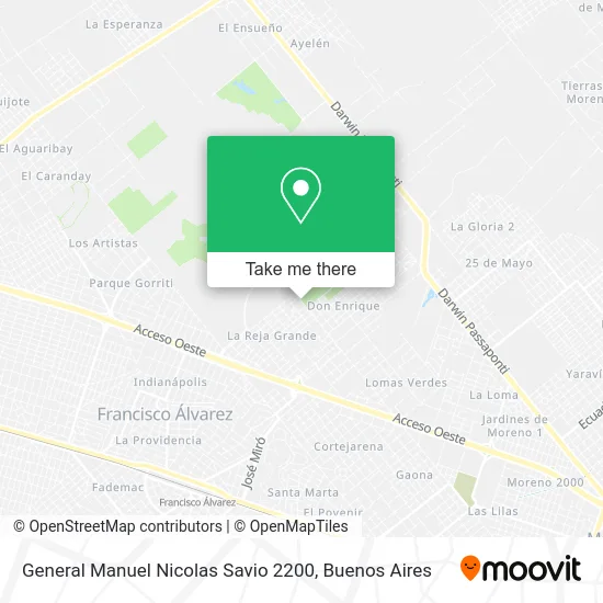 General Manuel Nicolas Savio 2200 map