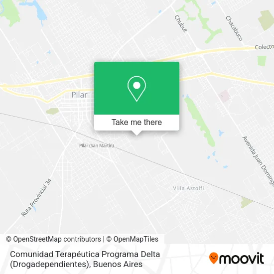 Mapa de Comunidad Terapéutica Programa Delta (Drogadependientes)