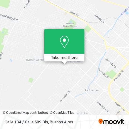 Mapa de Calle 134 / Calle 509 Bis