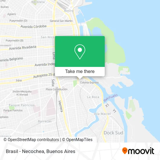 Brasil - Necochea map