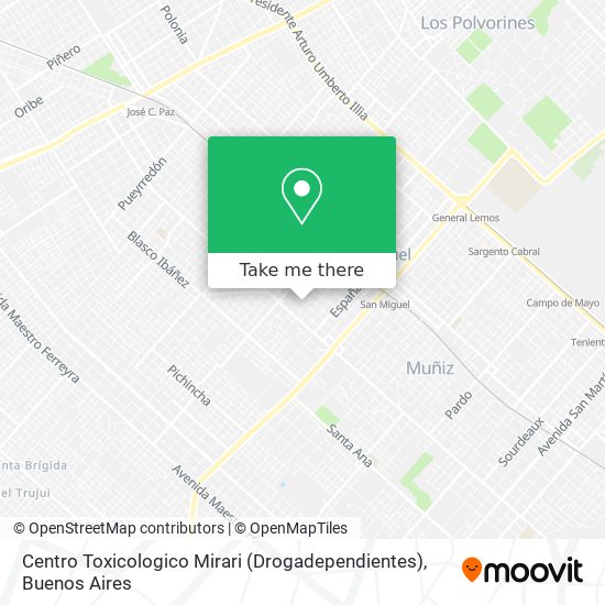 Mapa de Centro Toxicologico Mirari (Drogadependientes)