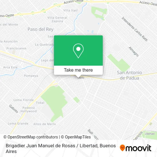 Brigadier Juan Manuel de Rosas / Libertad map