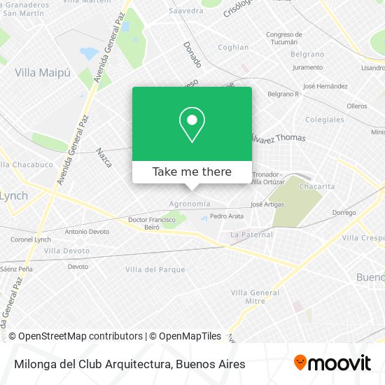 Milonga del Club Arquitectura map