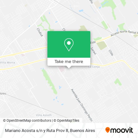 Mapa de Mariano Acosta s / n y Ruta Prov 8