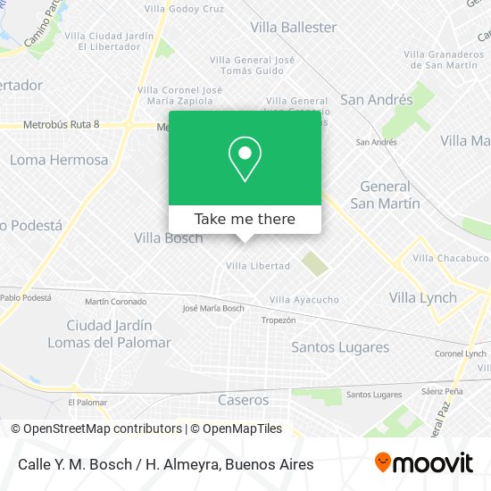 Mapa de Calle Y. M. Bosch / H. Almeyra