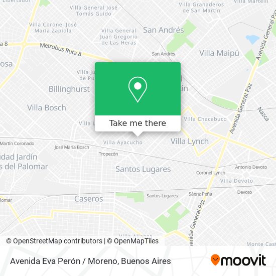 Avenida Eva Perón / Moreno map