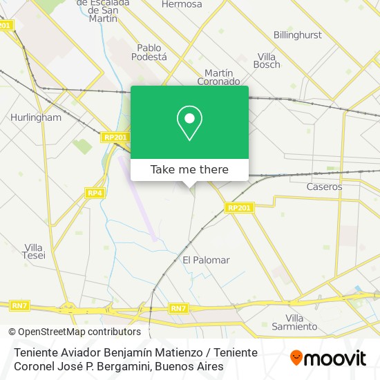 Mapa de Teniente Aviador Benjamín Matienzo / Teniente Coronel José P. Bergamini